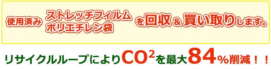 使用済みストレッチフィルム、ポリエチレン袋を回収します